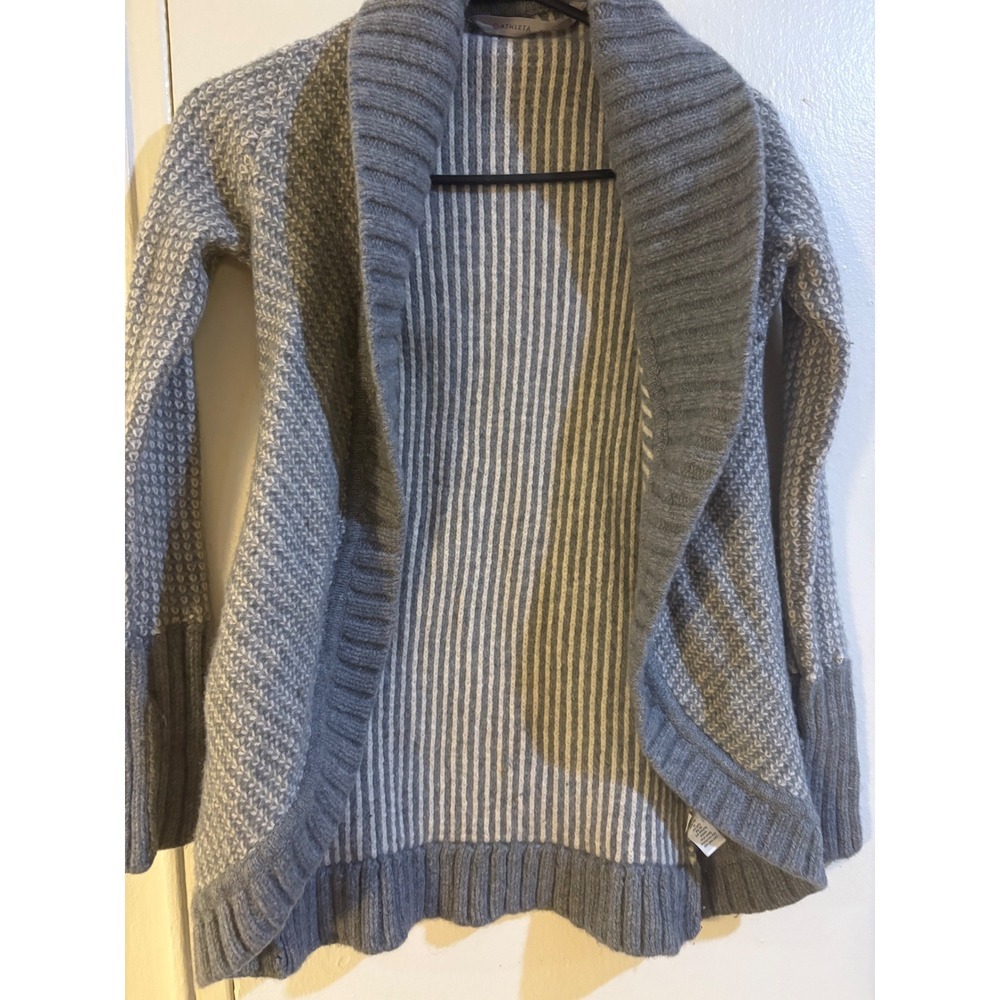 ATHLETA Women's Gray Knit Shawl Collar Cardigan‎ Sweater XXS Wool Cashmere Blend
